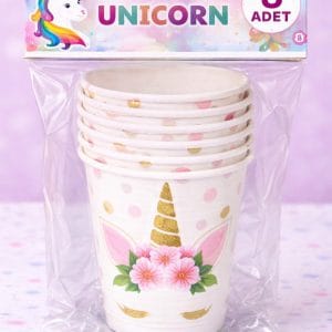 Unicorn Bardak 8’li (Çiçekli)