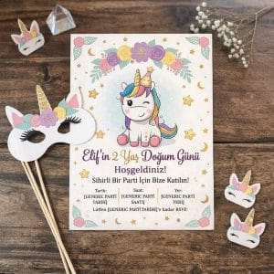 Unicorn Davetiye 10’lu (Kişiye Özel)