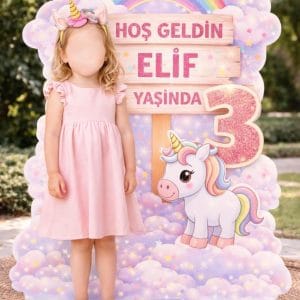 Unicorn Karşılama Panosu (Kişiye Özel-Ayaklı)