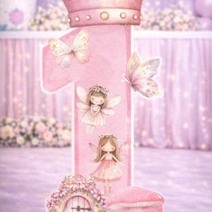 Peri Masalı 1 Rakam Pano (Taçlı Pembe)