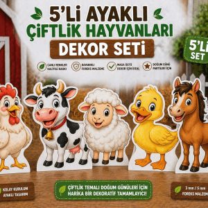 Çiftlik Ayaklı Dekor Pano Seti 5’li - 30 cm /50cm / 70 cm