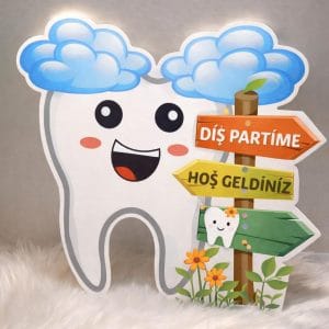Diş Buğdayı Ayaklı Karşılama Panosu – Diş Partime Hoş Geldiniz Dekoru
