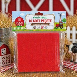 Çiftlik Peçete 16’lı Set (Kırmızı)