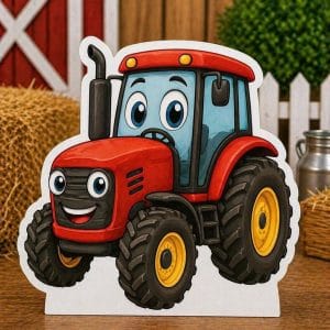 Çiftlik Traktör Ayaklı Dekor Pano - 30 cm /50cm / 70 cm
