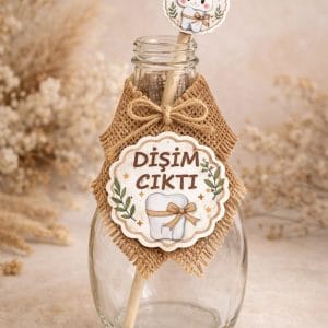 Diş Buğdayı Tavşan Konsept Cam Şişe Hediyelik – Tekli / 6’lı / 12’li Set