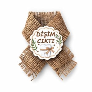 Diş Buğdayı Şişe Etiketi – Jüt Detaylı Yapışkan Sticker