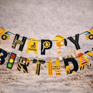 İnşaat Temalı Happy Birthday Banner – 2 Metre Duvar Süsü