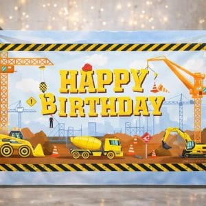 İnşaat Temalı Happy Birthday Branda Afiş