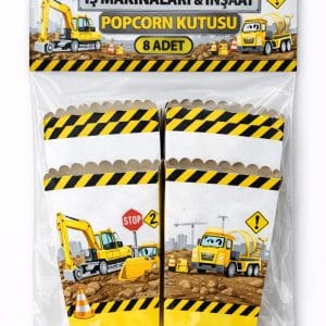 İnşaat Temalı Popcorn Kutusu – 8’li