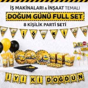 İnşaat Temalı Doğum Günü Seti – 8 Kişilik Full Parti Seti