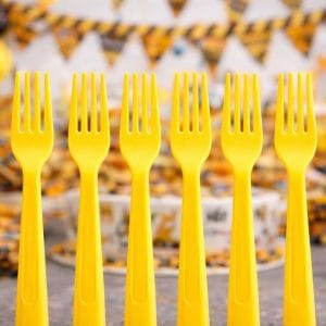 İnşaat Temalı Plastik Çatal – 8’li
