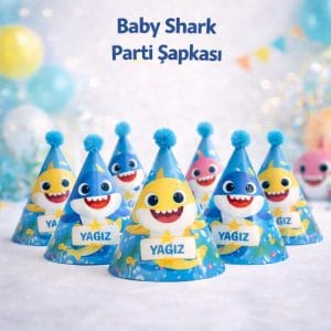 Baby Shark Parti Şapkası Set - 6'lı/12'li