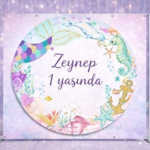 Deniz Kızı Yuvarlak Branda Afiş (Kişiye Özel)
