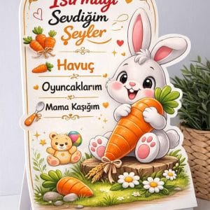 Kişiye Özel Diş Buğdayı Tavşanlı Anı Panosu – Isırmayı Sevdiğim Şeyler