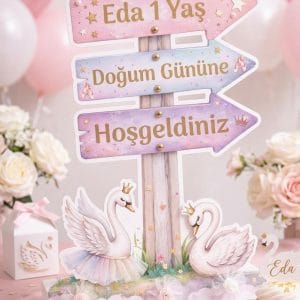 Kuğu Balerin Masa Üstü Yön Tabelası (Kişiye Özel)