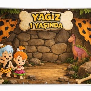 Taş Devri Mağara Fonlu Afiş (Kişiye Özel)