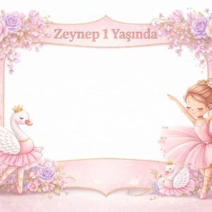 Kuğu Balerin Fotoğraf Çekim Çerçevesi (Kişiye Özel)