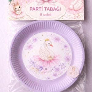 Kuğu Balerin Karton Tabak 8’li Set
