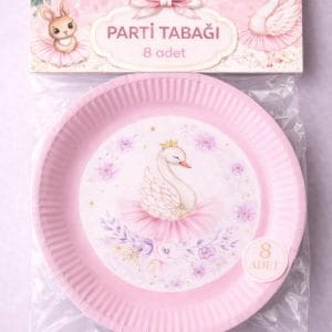 Kuğu Balerin Karton Tabak 8’li Set – Lila