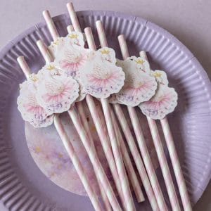 Kuğu Balerin Pipet Süsü 10’lu Set – Pembe