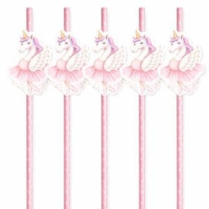 Kuğu Balerin Pipet Süsü 5’li Set – Pembe