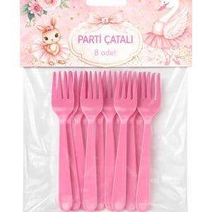 Kuğu Balerin Plastik Çatal 8’li Set