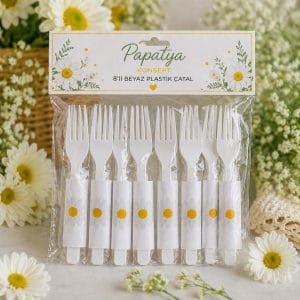 Papatya Plastik Çatal 8’li