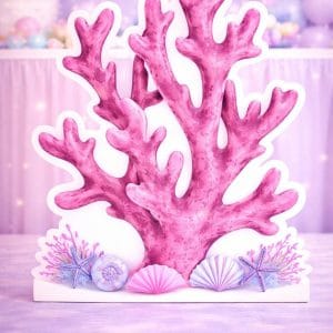 Deniz Kızı Mercan Dekor Pano (Pembe)
