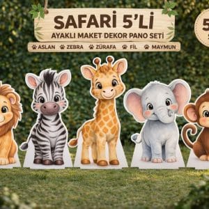 Safari 5'li Set Dekor Pano – Ayaklı