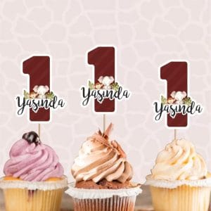 Safari Cupcake Kürdan Süs – 10’lu Set