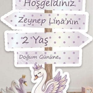 Kuğu Balerin Yön Tabelası (Kişiye Özel)
