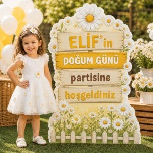 Papatya Karşılama Panosu (Kişiye Özel)