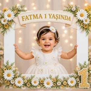 Papatya Fotoğraf Çerçevesi (Kişiye Özel)