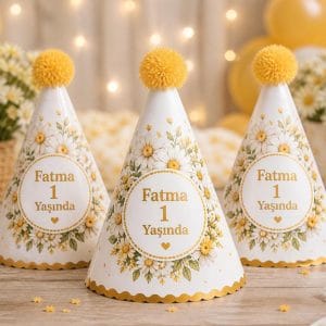 Papatya Parti Şapkası (İsim Baskılı)