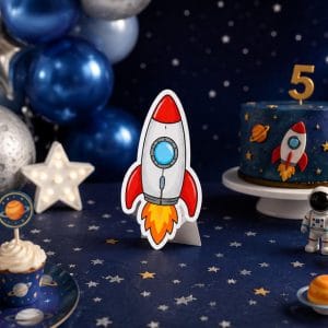 🚀 Uzay Roket Ayaklı Dekor Pano