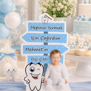 Kişiye Özel Diş Buğdayı Ayaklı Pano – Hepinizi Isırmak İçin Çağırdım | 30 cm | 50 cm
