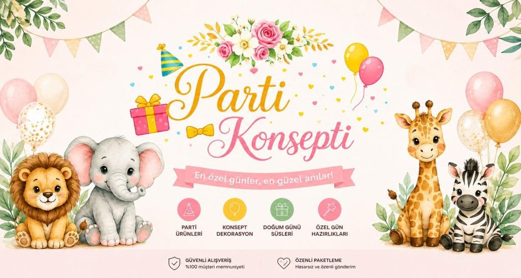 Safari temalı doğum günü parti konsepti masa süsleri ve dekorasyon fikirleri