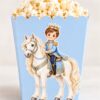Atlı Prens temalı açık mavi popcorn kutusu