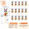 Havuç tutan tavşan figürlü kürdan süs 15'li set, doğum günü ve Peter Rabbit konsept parti süsü