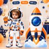 Kişiye özel astronot ve roket ayaklı pano seti, uzay konseptli doğum günü dekorasyonu