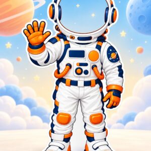 Astronot Yüz Geçirmeli Ayaklı Pano – Uzay Temalı Fotoğraf Çekim Panosu